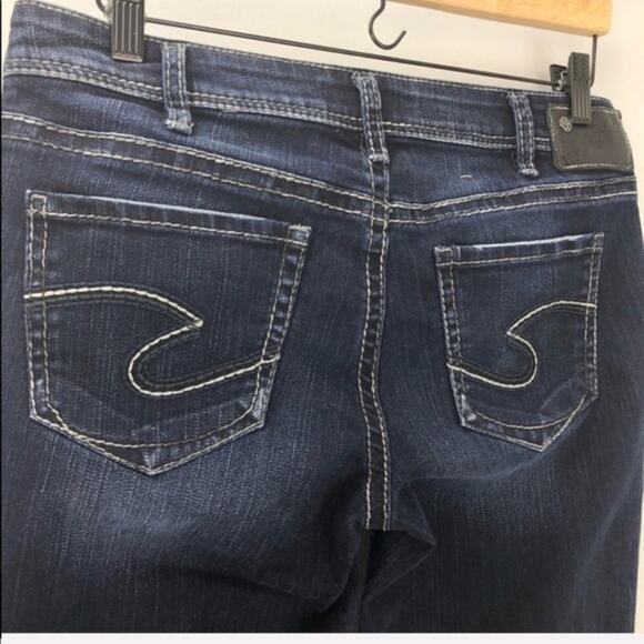 Silver Aiko Kick Flare Dark Wash Cropped Jeans Sz 30 Capri - Picture 4 of 9